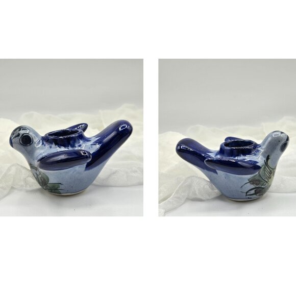 Vintage Signed Tonala-Style Mexican Pottery Bird Candle Holders  Hand-Painted 86 - Picture 14 of 15